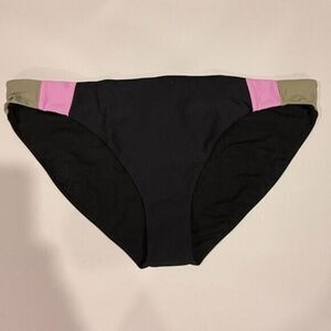 Prana Womens Tulum Bikini Bottom Black Color Block XL Summer Beach Vacation Pool